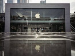 A closed Apple store in China