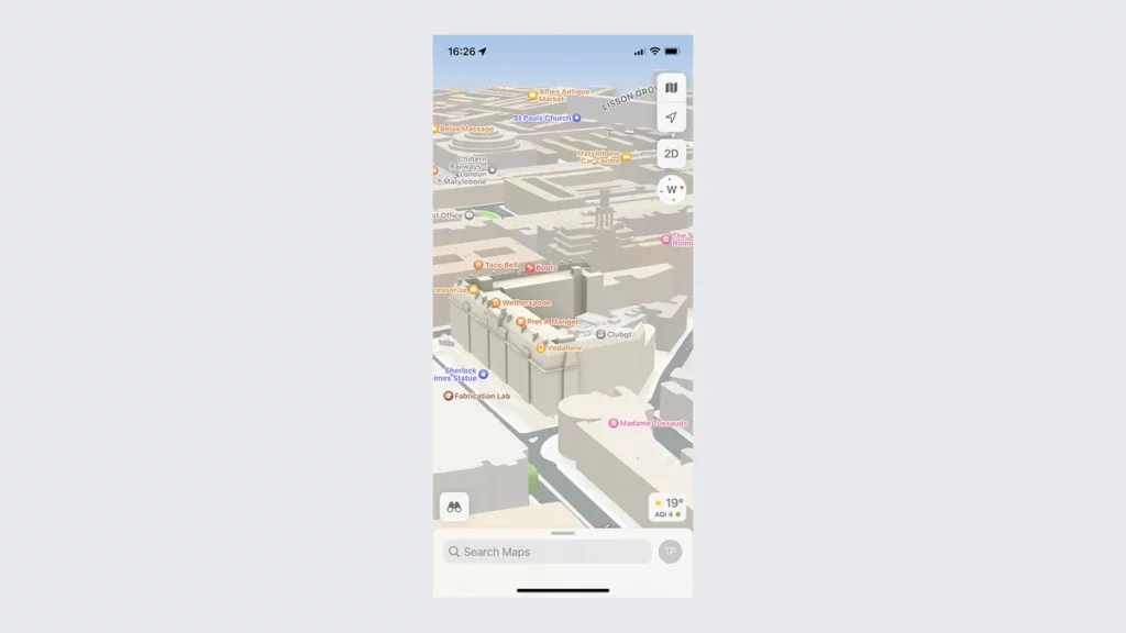 Apple Maps Touch Gesture