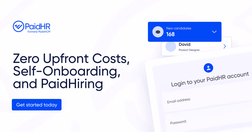 A flyer showing PaidHR's newest offerings including PaidHiring.